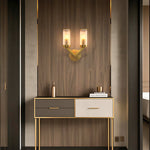 Aurelia Double Glass Wall Sconce in Pure Copper