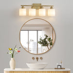 Modern Minimalist Vanity Light for Bathroom Mirror with Glass Shades