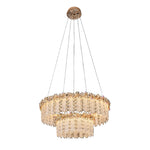 French Minimalist Crystal Chandelier in Champagne Gold Finish