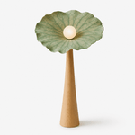 Lotus Veil Woodgrain Floor Lamp – Sculptural Designer Lighting for Modern Interiors