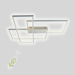 Overlapping Rectangles Aluminum Geometric Style Flush Mount Lighting Led Ceiling Light