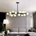 Modern Gold Kitchen Island Light 16 Light Linear Iron Global Glass Ceiling Lights Fixture 48W 110V Hardwired Indoor