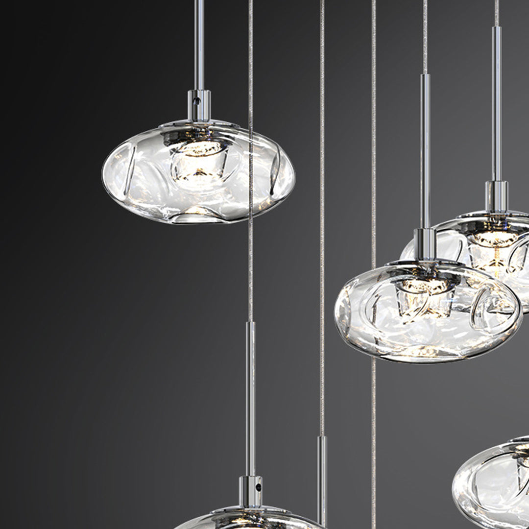 Italian Minimalist Ring Chandelier for High Ceilings