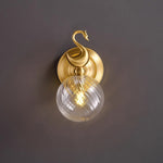 Modern Brass Wall Sconce with Clear Glass Shade for Living Room