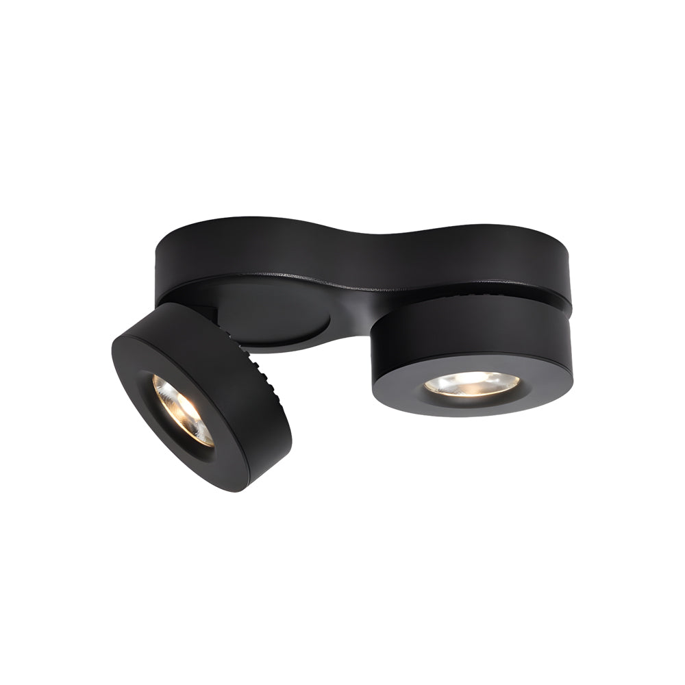 Aria Dual-Head Adjustable LED Ceiling Spotlight in White or Black