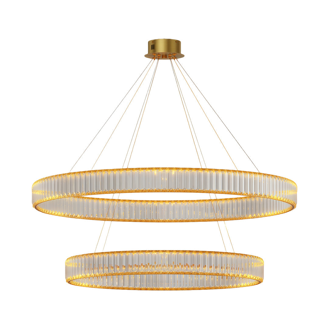 Aurelia Crystal Round Chandelier — American Minimalist LED Pendant for Modern Interiors