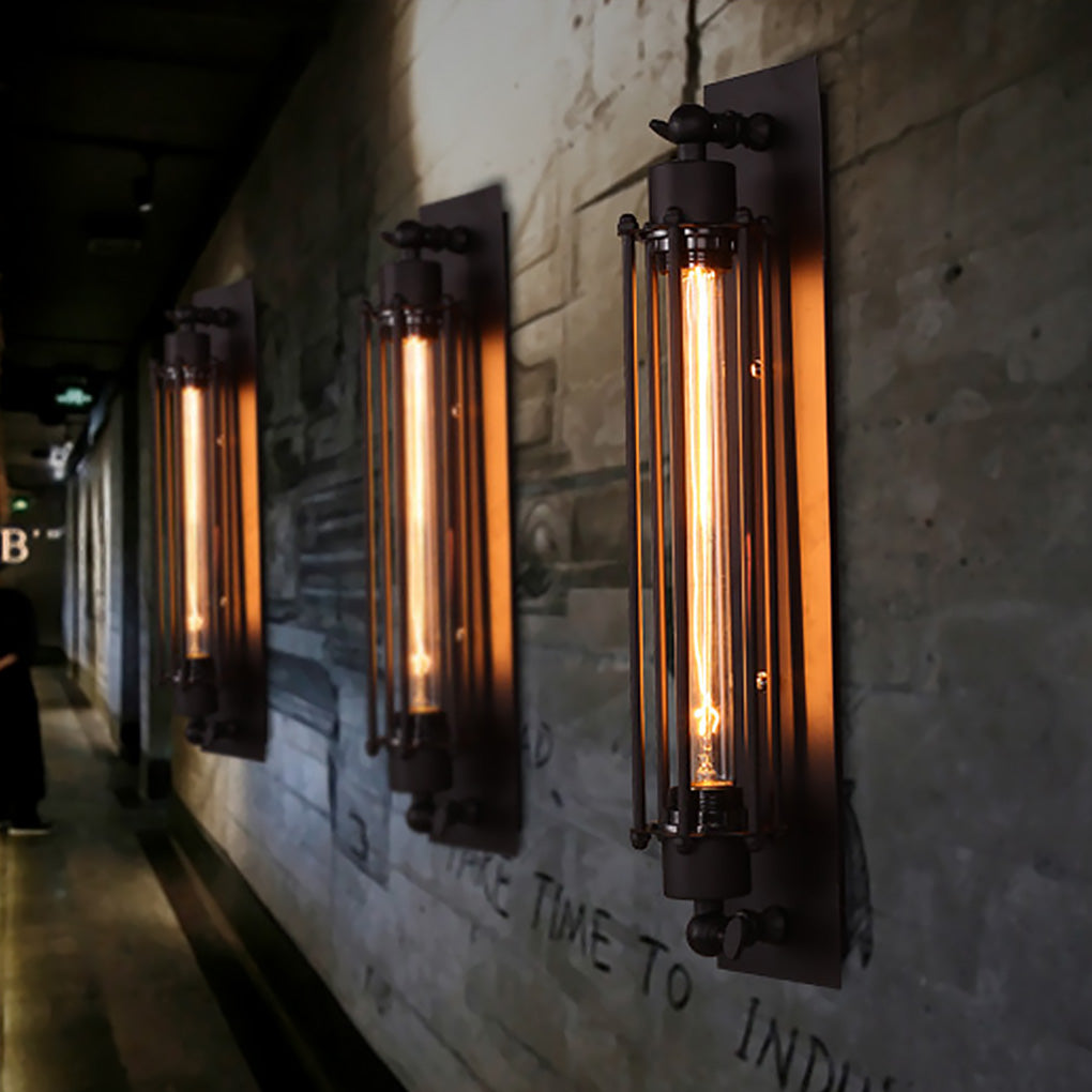 Industrial Linear Wall Sconce in Matte Black Iron for Modern Interiors