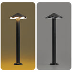 Industrial Umbrella Pathway Light in Black Aluminum for Outdoor Walkways