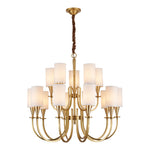 Copper Fabric Shade Chandelier Modern Minimalist Ceiling Light