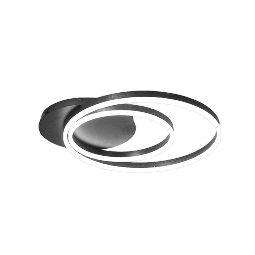 Aurelia Double Ring LED Flush Mount Ceiling Light in Black