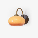 Nilo Wall Sconce in Amber Glass and Brass for Modern Interiors