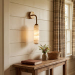 Helix Alabaster Wall Sconce in Bronze with Warm LED Light