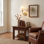 Clara Brass Wall Sconce – Elegant Fabric Shade for Bedroom & Living Room