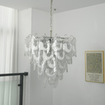 Frostelle Glass Chandelier – Hand-Cast Murano Style Pendant for Dining & Living Rooms