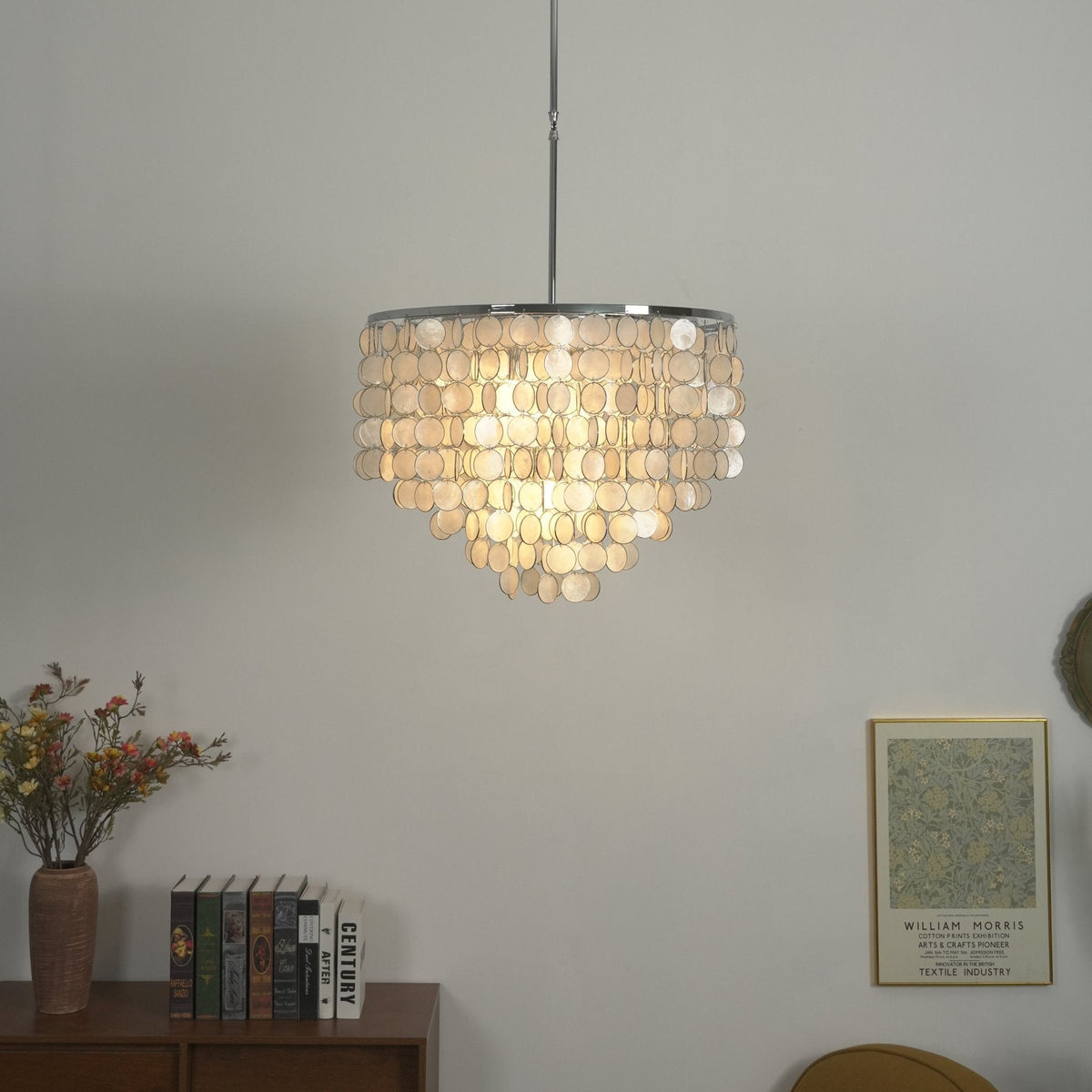 Oceana Shell Chandelier — Natural Shell Pendant Light for Coastal Interiors