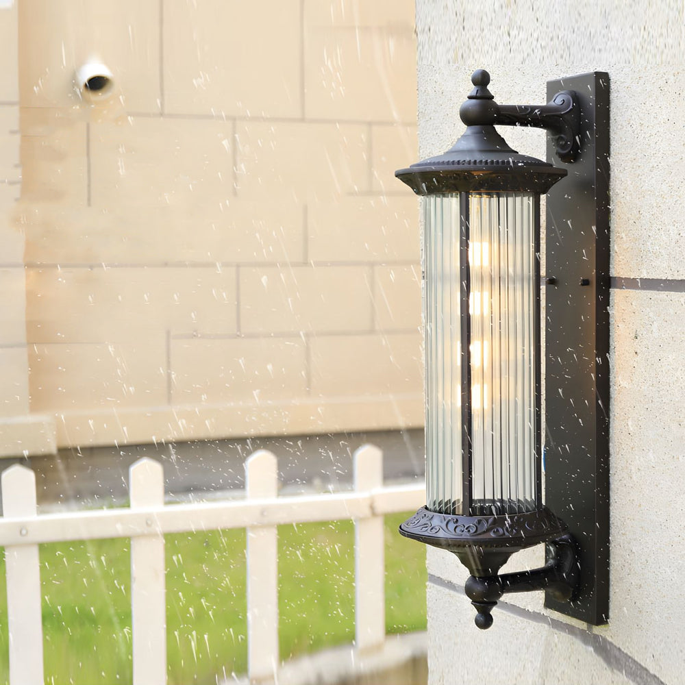 Vintage Outdoor Wall Sconce in Coffee Gold Finish, Waterproof Aluminum