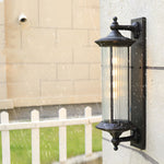 Vintage Outdoor Wall Sconce in Coffee Gold Finish, Waterproof Aluminum