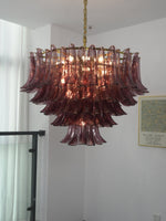 Amethyst Bloom Chandelier — Handcrafted Glass Petal Chandelier in Gold or Nickel