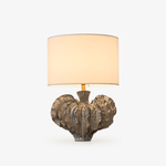 Leaf Ceramic Table Lamp with Fabric Shade for Bedroom and Living Room