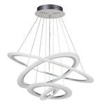 Modern 4-Ring LED Chandelier with Adjustable Hanging