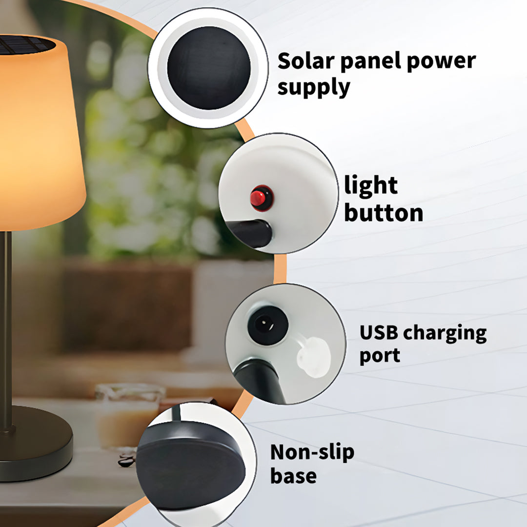 Aurelia Solar Table Lamp with Remote Control – Modern Minimalist LED