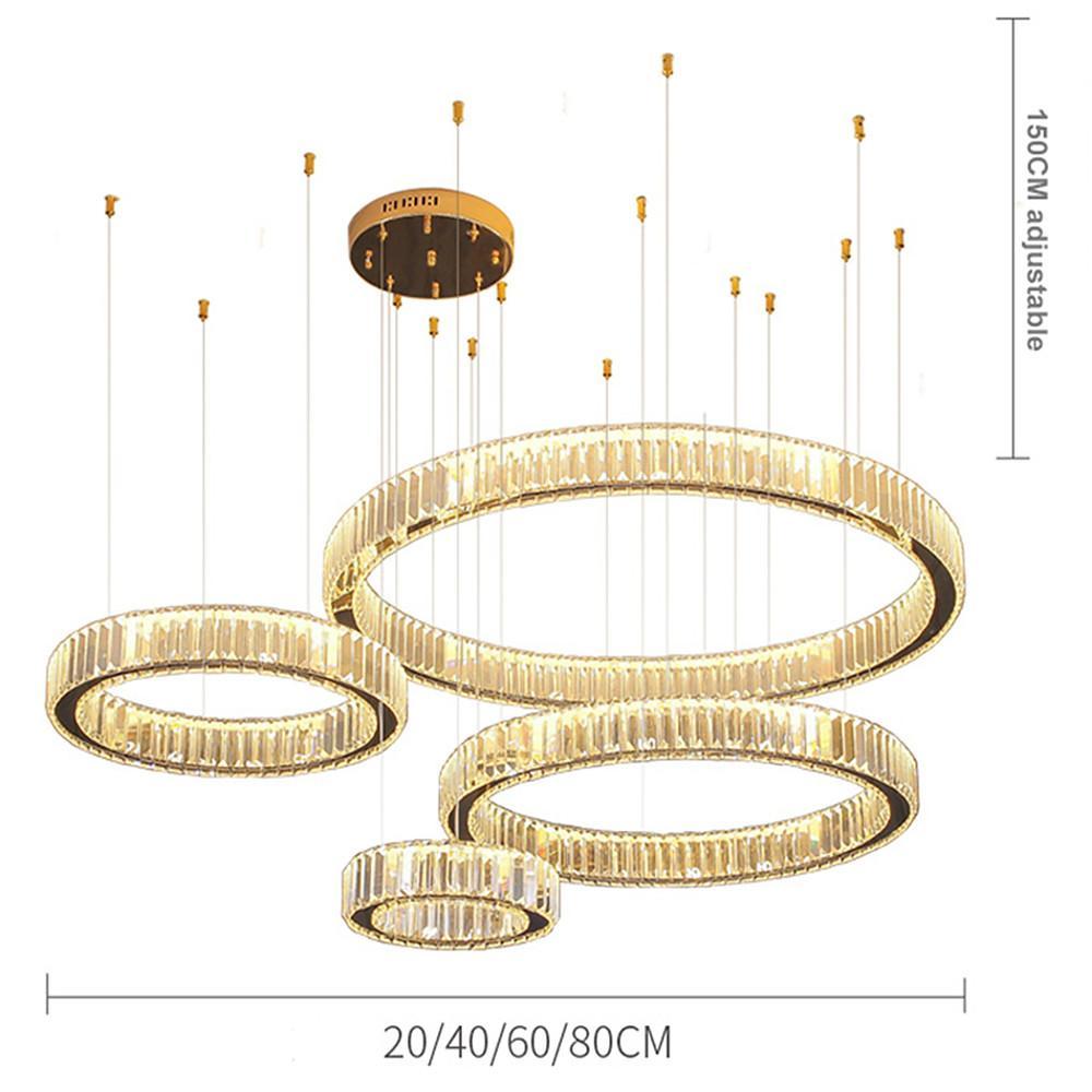 Aurelia Four-Ring Crystal Chandelier in Gold for Grand Foyers