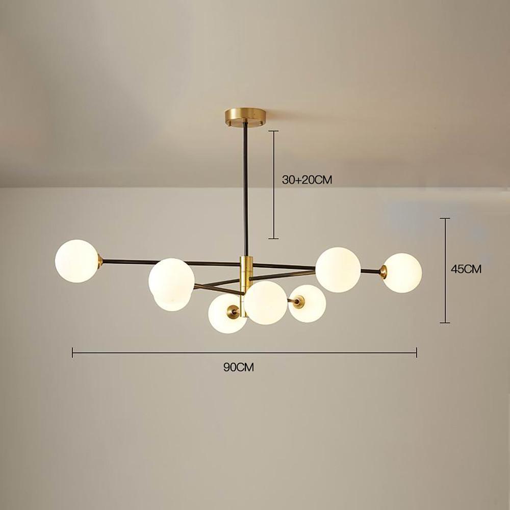 Aurelia Eight-Light Globe Pendant in Black and Gold