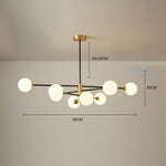 Aurelia Eight-Light Globe Pendant in Black and Gold