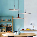 Nordic Flat Dish LED Pendant Light – Minimalist Ceiling Hanging Lamp