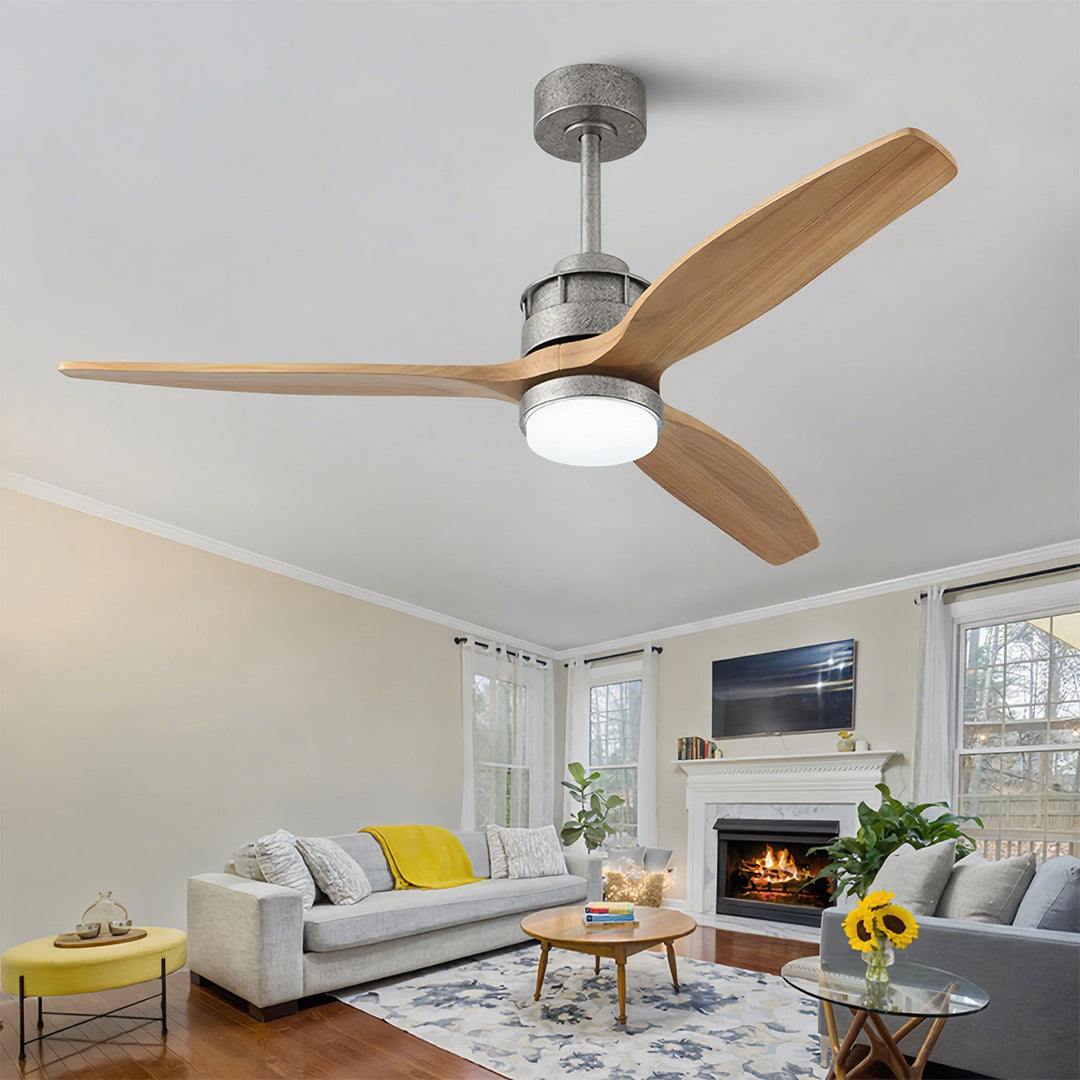 Aria 3-Blade Wood Ceiling Fan with Integrated LED Light