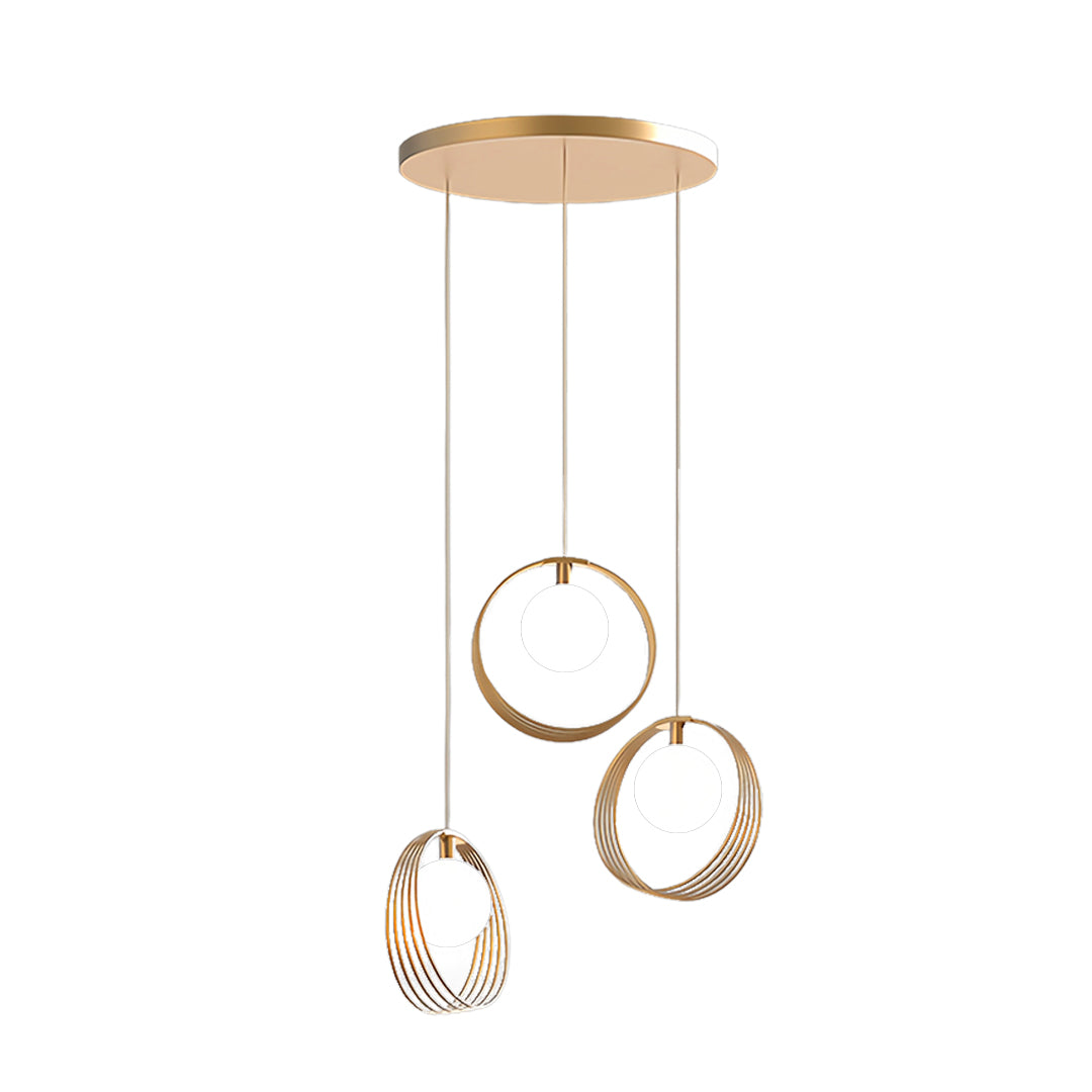 Nordic Minimalist 3-Light Gold Pendant Ceiling Lamp with Adjustable Cord
