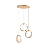 Nordic Minimalist 3-Light Gold Pendant Ceiling Lamp with Adjustable Cord
