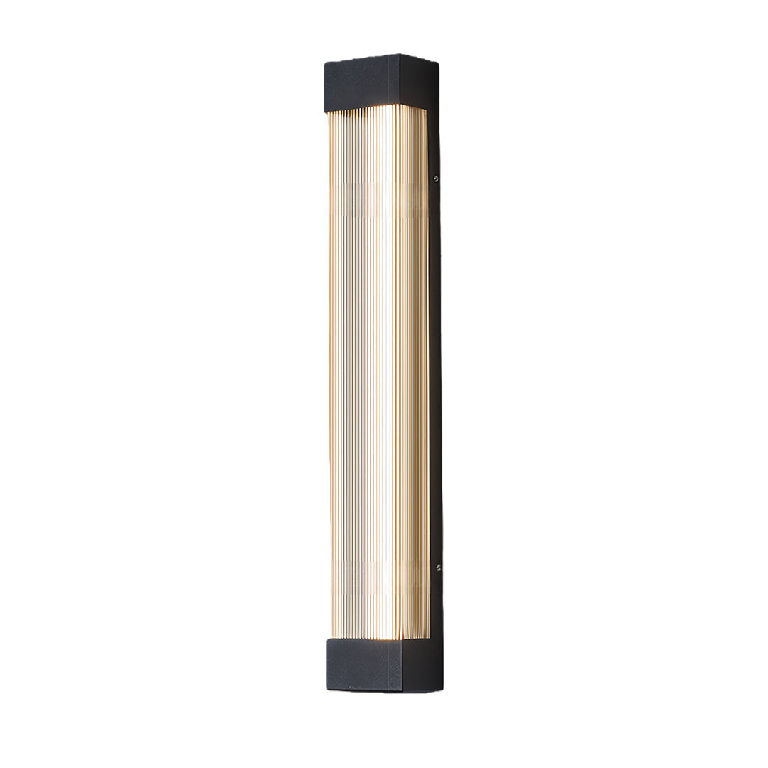 Linear Outdoor Wall Sconce – Waterproof LED Strip Light in Brushed Black