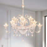 French Art Glass Chandelier with Elegant Hardware, 12 or 18 Lights