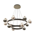 Aurelia Modern Chandelier in Black and Gold with LED Acrylic Shades