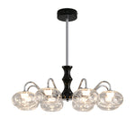 Art Glass LED Chandelier with Wrought Iron Frame, 8 or 12 Lights