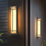 Minimalist Waterproof Outdoor Wall Light in Black Stainless Steel
