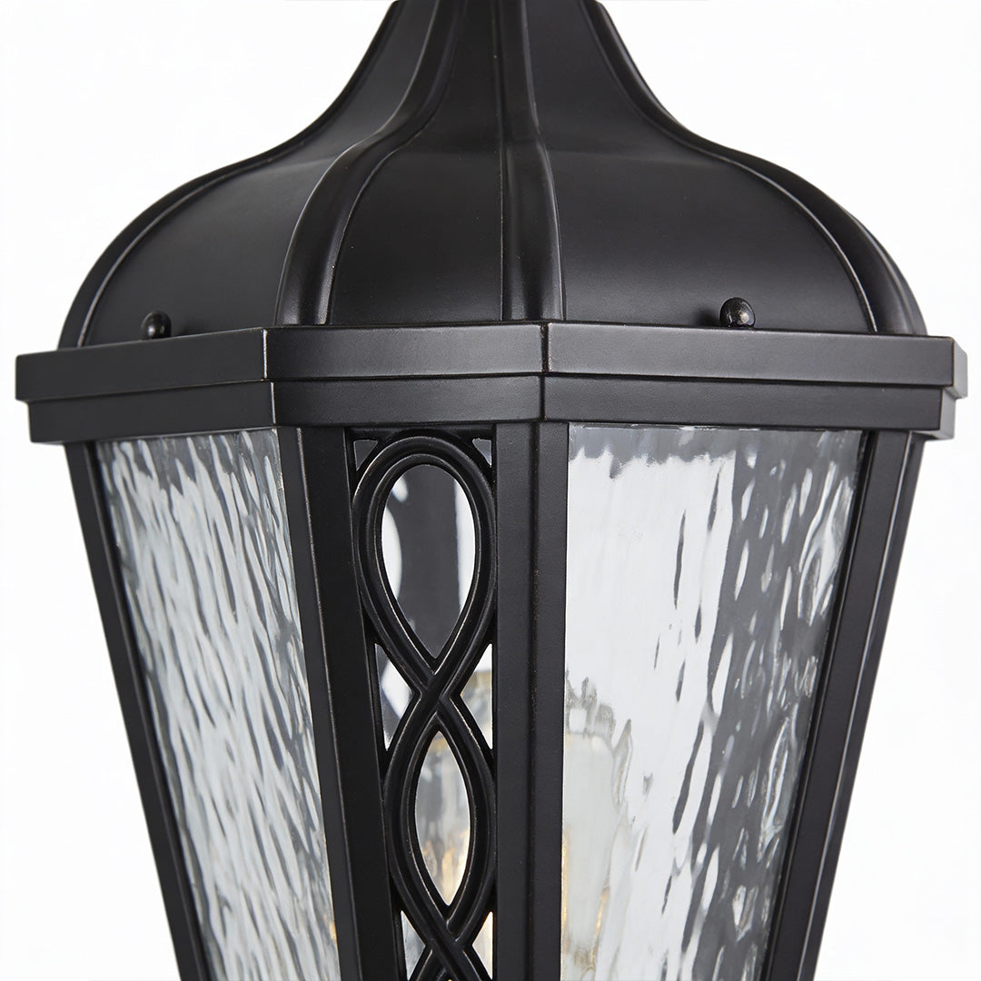 Modern European Outdoor Post Light with Clear Glass Shade