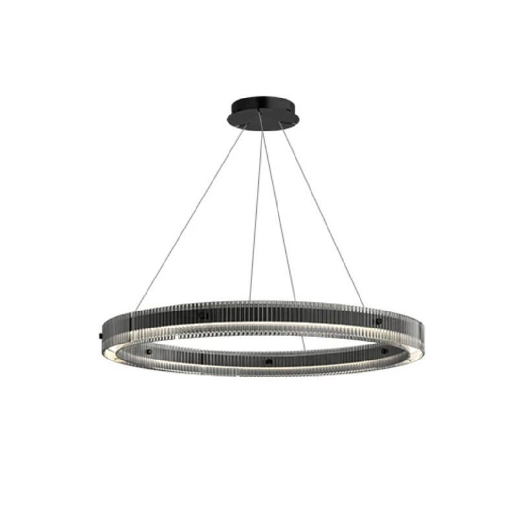 Black Round Chandelier Minimalist Italian Glass Pendant Light