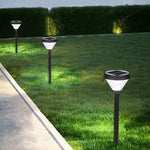 Lumen Glow Solar Path Light – Black Aluminum with Water Ripple Shade