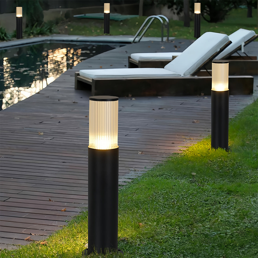 Modern Outdoor Bollard Path Light with Warm LED Illumination