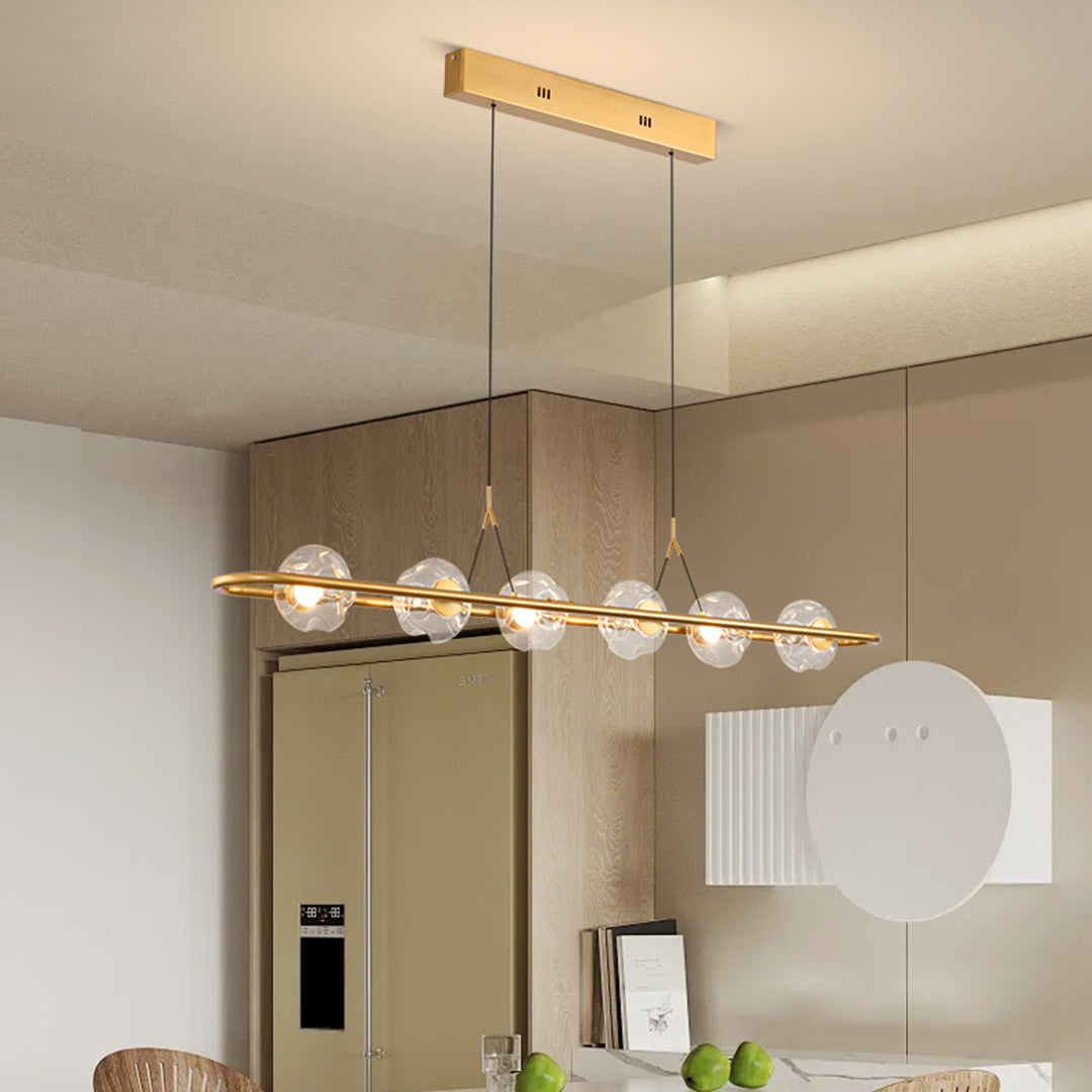 Modern Rise and Fall Pendant Light with Ribbed Glass Shade