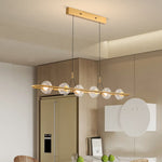 Modern Rise and Fall Pendant Light with Ribbed Glass Shade