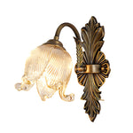 Artisan Brass Wall Sconce with Hand-Blown Glass Shade