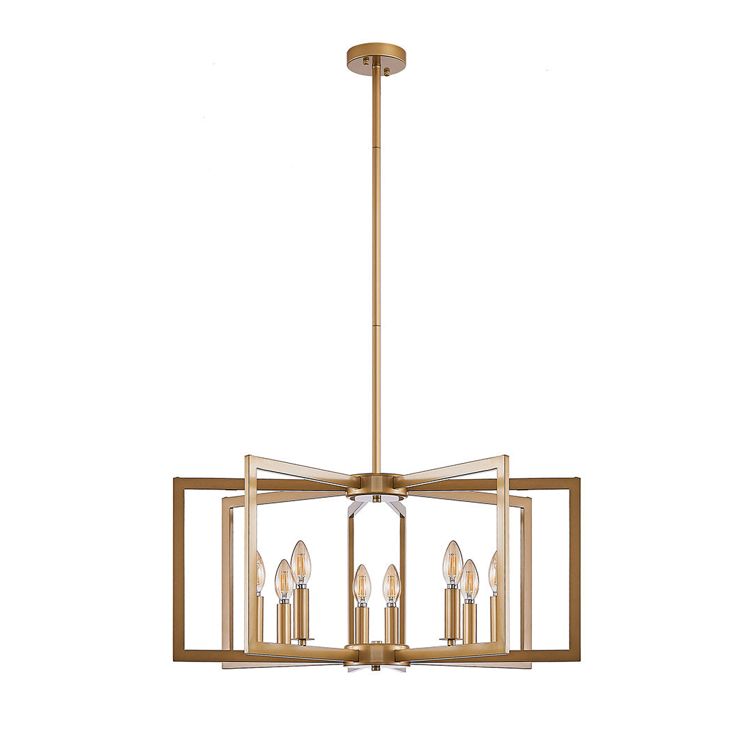Industrial Candle Chandelier with Adjustable Height, 6 or 8 Lights