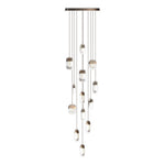 Luxury Full Copper Crystal Staircase Chandelier with Adjustable Chain