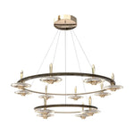 Lumière Cristalline Chandelier in Terracotta Gold with Pearl Black Crystal