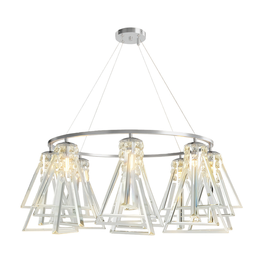 Aurelia Crystal Chandelier in Brass, Chrome, or Black