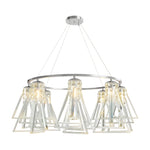 Aurelia Crystal Chandelier in Brass, Chrome, or Black