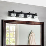 Crystal Vanity Light Modern Black Iron LED Wall Bar for Bathroom